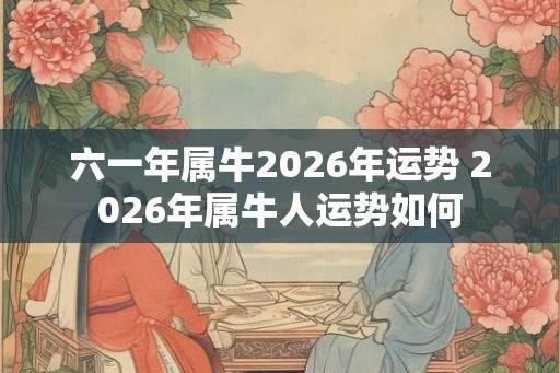 六一年属牛2026年运势 2026年属牛人运势如何