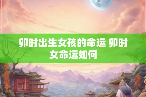 卯时出生女孩的命运 卯时女命运如何
