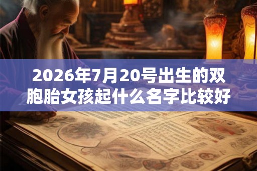 2026年7月20号出生的双胞胎女孩起什么名字比较好听，五行属什么？