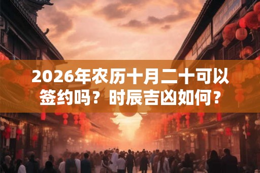 2026年农历十月二十可以签约吗?时辰吉凶如何? 2026年农历十月二十可以签约吗?时辰吉凶如何?