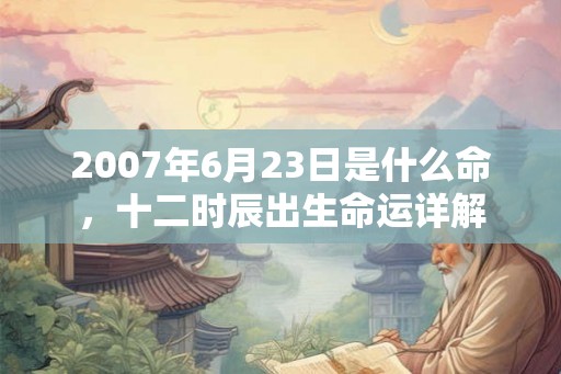 2007年6月23日是什么命，十二时辰出生命运详解