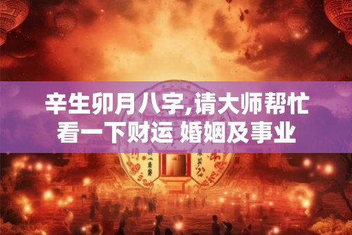 辛生卯月八字,请大师帮忙看一下财运 婚姻及事业