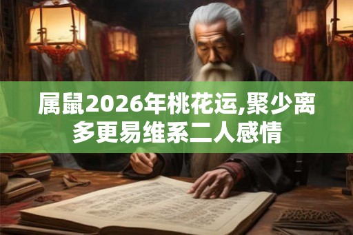 属鼠2026年桃花运,聚少离多更易维系二人感情