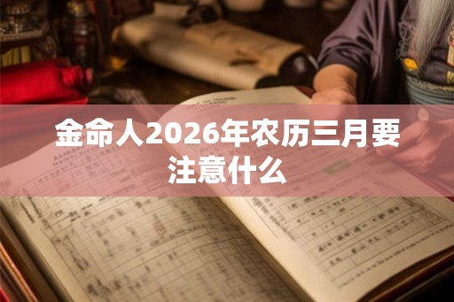 金命人2026年农历三月要注意什么