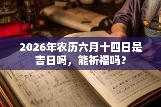 2026年农历六月十四日是吉日吗，能祈福吗？
