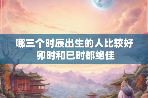 哪三个时辰出生的人比较好 卯时和巳时都绝佳 哪三个时辰出生的人比较好 卯时和巳时都绝佳