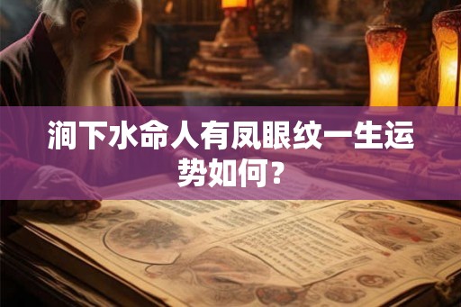 涧下水命人有凤眼纹一生运势如何？