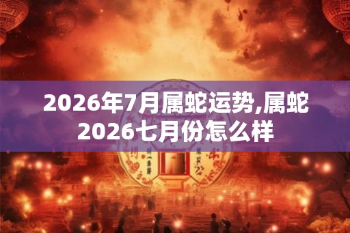 2026年7月属蛇运势,属蛇2026七月份怎么样