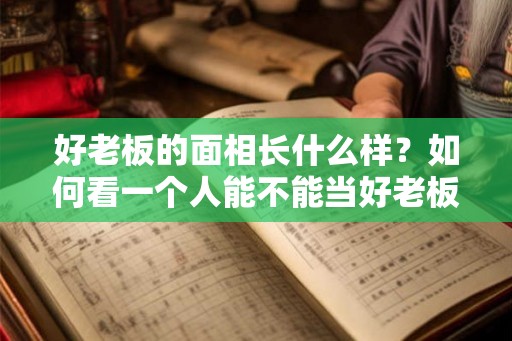 好老板的面相长什么样？如何看一个人能不能当好老板？