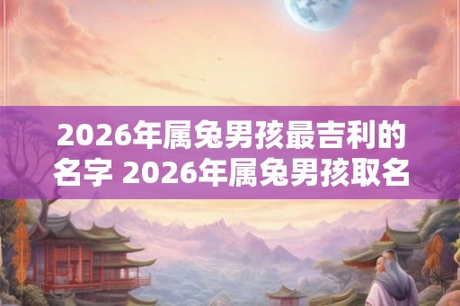 2026年属兔男孩最吉利的名字 2026年属兔男孩取名最佳字