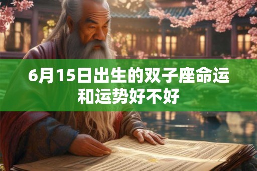 6月15日出生的双子座命运和运势好不好