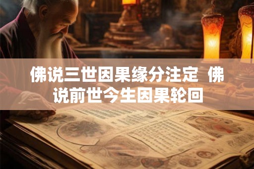 佛说三世因果缘分注定  佛说前世今生因果轮回