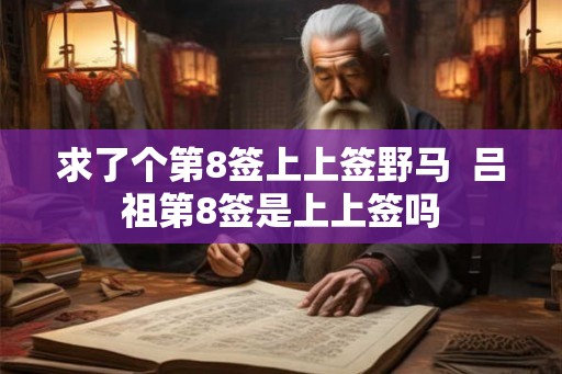 求了个第8签上上签野马  吕祖第8签是上上签吗