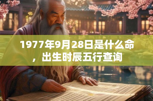 1977年9月28日是什么命，出生时辰五行查询