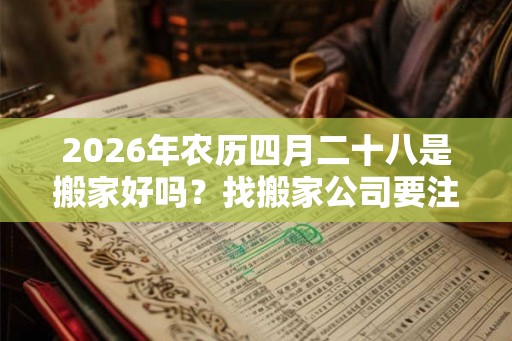 2026年农历四月二十八是搬家好吗？找搬家公司要注意什么？