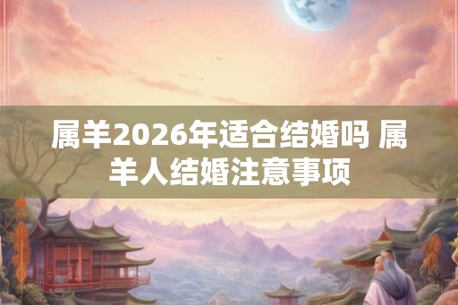 属羊2026年适合结婚吗 属羊人结婚注意事项