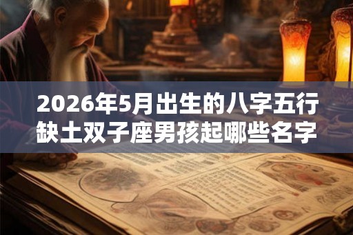 2026年5月出生的八字五行缺土双子座男孩起哪些名字好