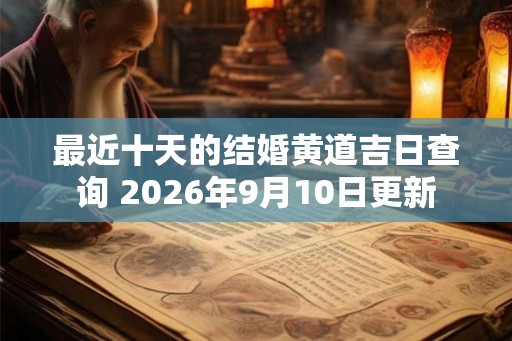 最近十天的结婚黄道吉日查询 2026年9月10日更新