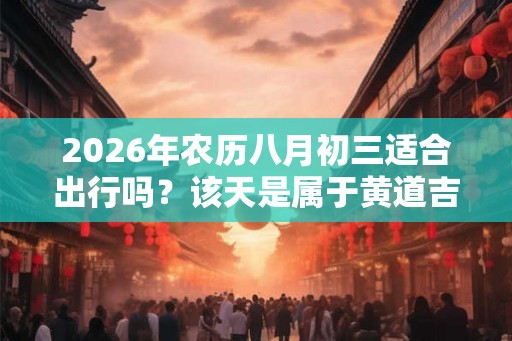2026年农历八月初三适合出行吗？该天是属于黄道吉日吗？