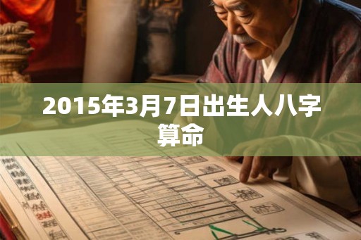 2015年3月7日出生人八字算命
