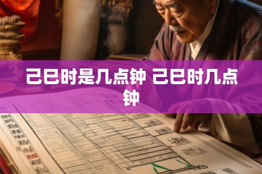 己巳时是几点钟 己巳时几点钟