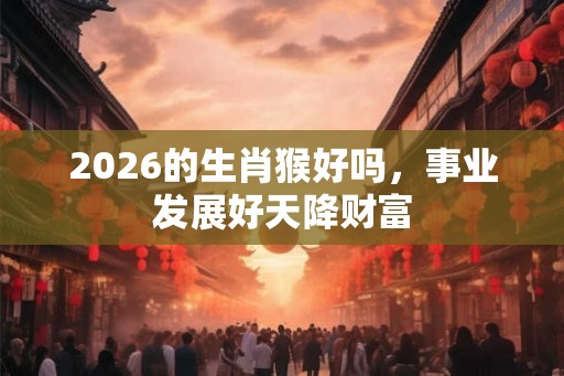 2026的生肖猴好吗，事业发展好天降财富