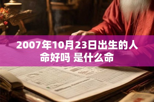 2007年10月23日出生的人命好吗 是什么命