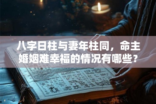 八字日柱与妻年柱同，命主婚姻难幸福的情况有哪些？