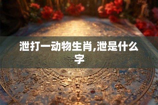 泄打一动物生肖,泄是什么字