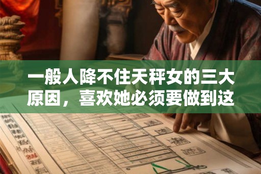 一般人降不住天秤女的三大原因，喜欢她必须要做到这一点