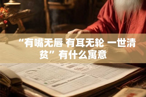 “有嘴无唇 有耳无轮 一世清贫”有什么寓意