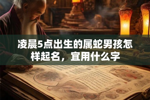 凌晨5点出生的属蛇男孩怎样起名，宜用什么字