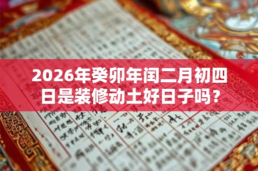 2026年癸卯年闰二月初四日是装修动土好日子吗? 2026年癸卯年闰二月初四日是装修动土好日子吗?