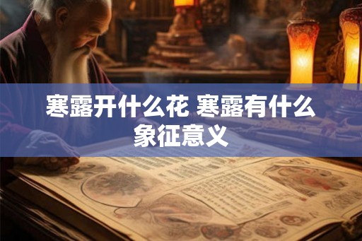 寒露开什么花 寒露有什么象征意义