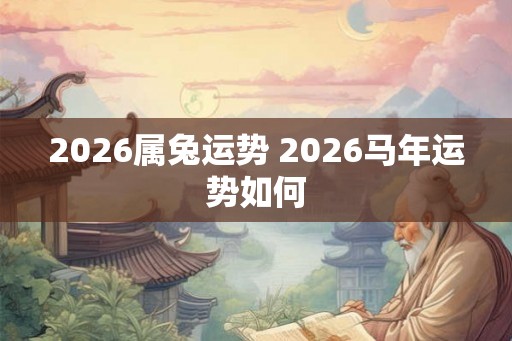 2026属兔运势 2026马年运势如何