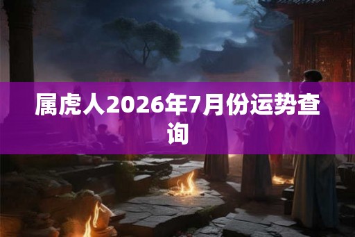 属虎人2026年7月份运势查询 属虎人2026年7月份运势查询