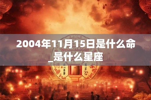 2004年11月15日是什么命_是什么星座 2004年11月15日是什么命_是什么星座