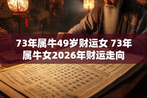 73年属牛49岁财运女 73年属牛女2026年财运走向 73年属牛49岁财运女 73年属牛女2026年财运走向
