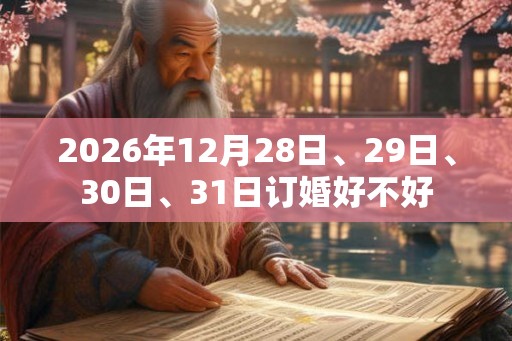 2026年12月28日、29日、30日、31日订婚好不好