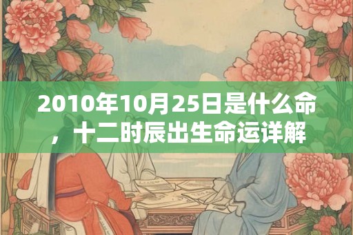 2010年10月25日是什么命，十二时辰出生命运详解