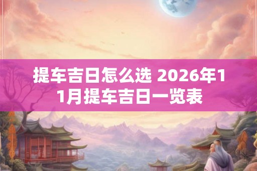 提车吉日怎么选 2026年11月提车吉日一览表