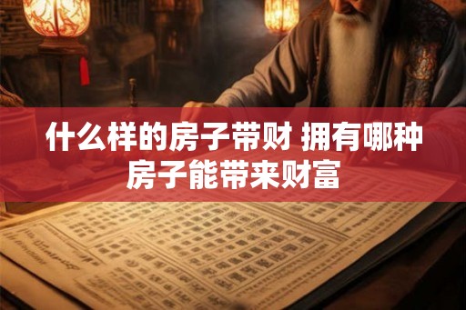 什么样的房子带财 拥有哪种房子能带来财富