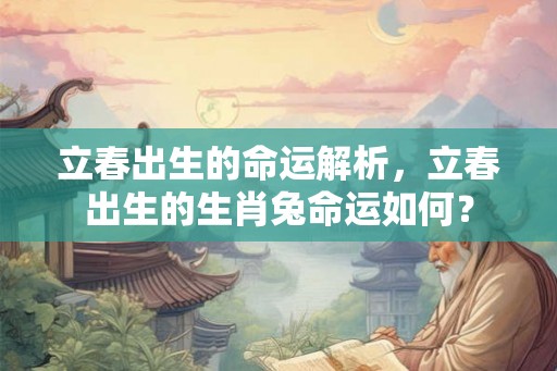 立春出生的命运解析，立春出生的生肖兔命运如何？