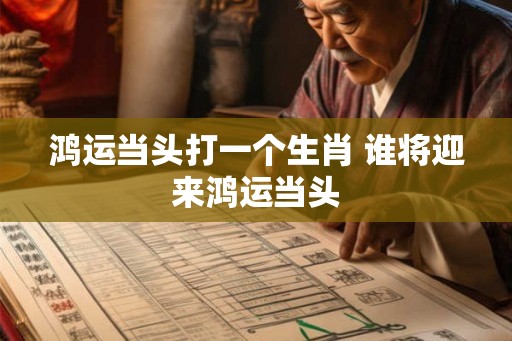 鸿运当头打一个生肖 谁将迎来鸿运当头