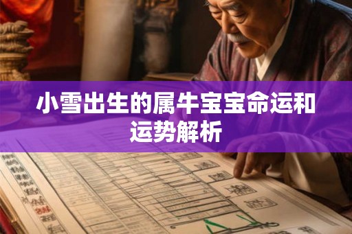 小雪出生的属牛宝宝命运和运势解析