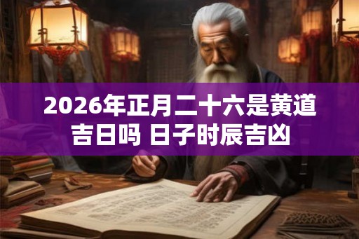 2026年正月二十六是黄道吉日吗 日子时辰吉凶