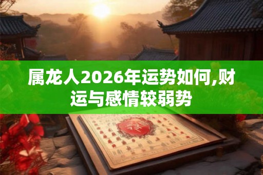 属龙人2026年运势如何,财运与感情较弱势