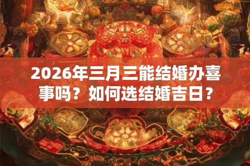 2026年三月三能结婚办喜事吗？如何选结婚吉日？