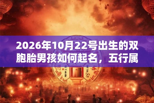 2026年10月22号出生的双胞胎男孩如何起名，五行属什么