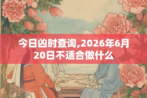 今日凶时查询,2026年6月20日不适合做什么